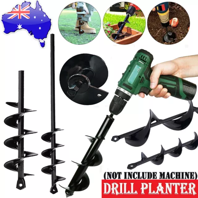 Earth Power Garden Spiral Planting Bulb Planter Drill Bit Post Hole Digger Tool