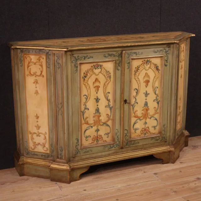 Cupboard IN Antique Style Venetian Furniture Lacquered Hand Painted Years 60'
