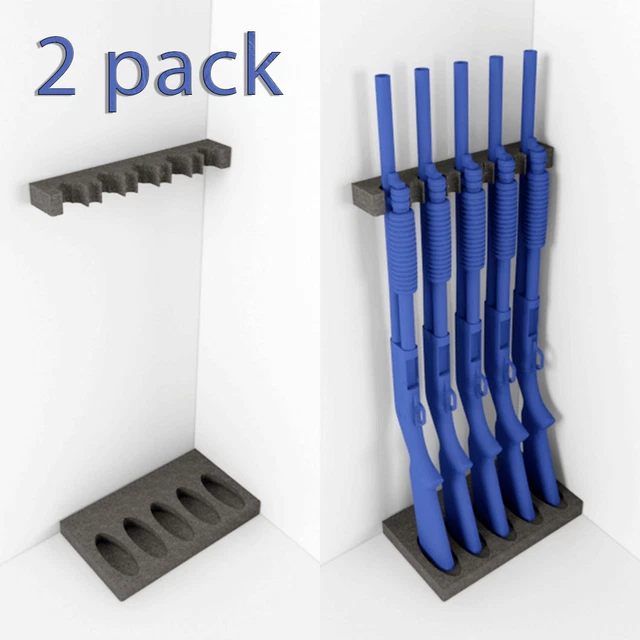 2 PACK Kit Five Foam Gun Rack Rifle Barrel Rest with Strip