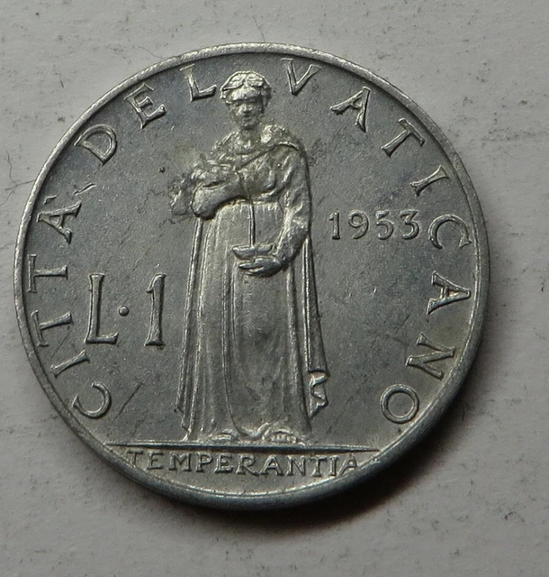 Vatican City Lira 1953/XV Aluminum KM#49.1 UNC