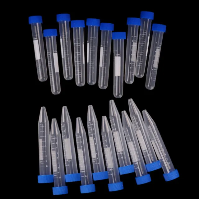 10X 10ml Plastic Centrifuge Test Tube Vial Container Self Standing Screw C.zy