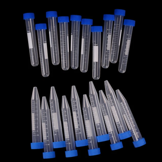 10X 10ml Plastic Centrifuge Test Tube Vial Container Self Standing Screw  Cap GR