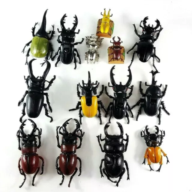 Figura de insecto escarabajo, juego de 14 lotes, juguetes Sega, Mushiking,...