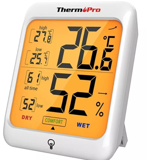 TP53 TERMOMETRO IGROMETRO Interno Misuratore Di Umidità E Temperatura  Ambiente D EUR 18,12 - PicClick IT