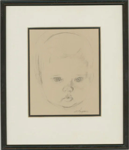 Edward Morgan (1933-2009) - 20th Century Graphite Drawing, Portrait of a Child