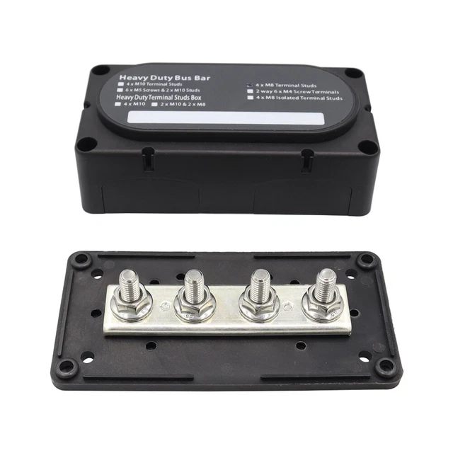 300A BUSBAR CABLE Organizer Box 4 Way 48V Busbar for Ships Yachts ...