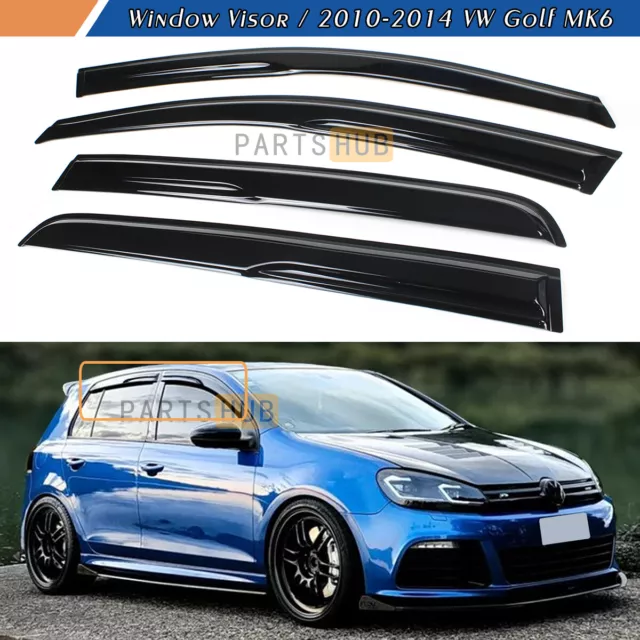 For 2010-2014 VW Golf R GTI MK6 Hatchback Mugen Style Window Visors Rain Guards