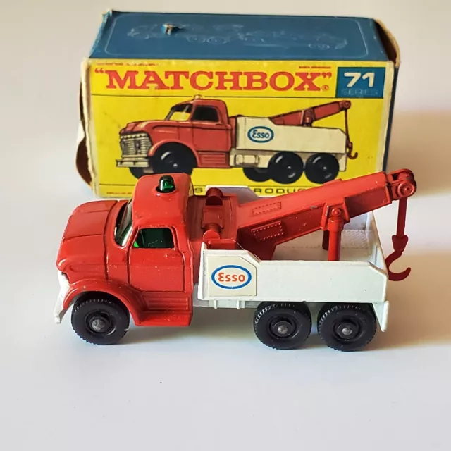 VINTAGE, 1968 FORD HEAVY WRECK TRUCK Esso MATCHBOX LESNEY NO. 71 MADE IN ENGLAND