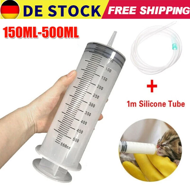 150-500ML Einwegspritzen Spritze große Einlauf Kapazität Einlaufpumpöl Schlauch