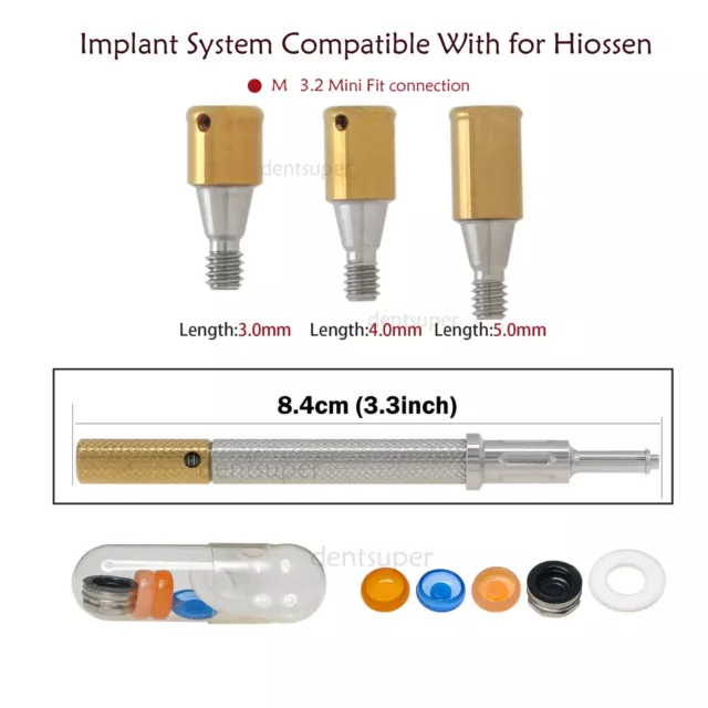 Dental For Hiossen Ø3.2mm Attachment Abutment & Overdenture Male Caps KITS Tool