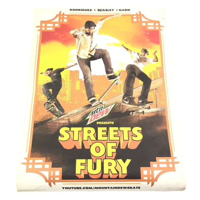 Streets Of Fury by Mountain Dew Poster Skateboarding Rodriguez Beasley Dadd