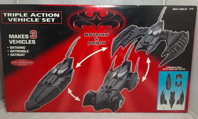 Lot De Véhicules Batman Et Robin Triple Action – 1997 NOS, Génial Pour Collection !