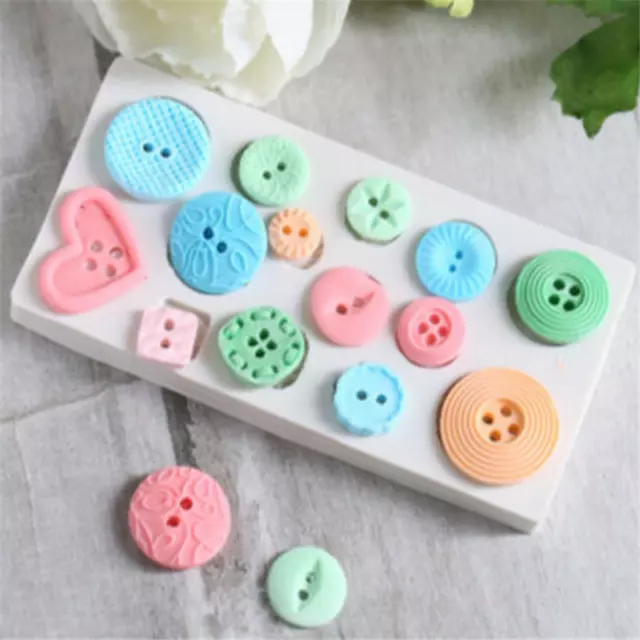 1X Button Silicone Fondant Cake Icing Cutter Tool Cupcake Decor Sugarcraft Mould