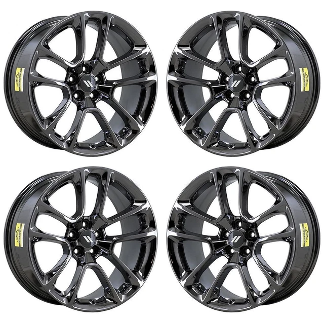 20& DODGE CHALLENGER PVD Black Chrome Wheels-C Rims Factory OEM 2713 ...