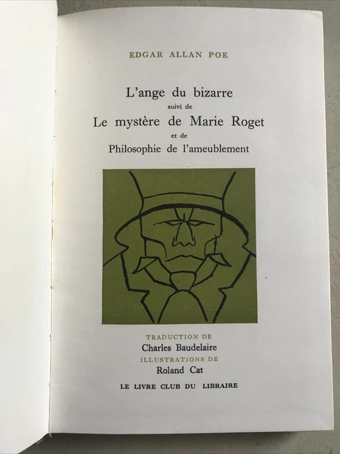 Edgar Allan Poe L'Ange du bizarre Traduction Baudelaire 1966 Illust Cat Numéroté