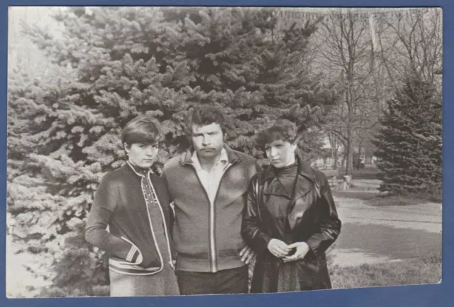 Beautiful Boy and Girls near a Tree Soviet Vintage Photo USSR