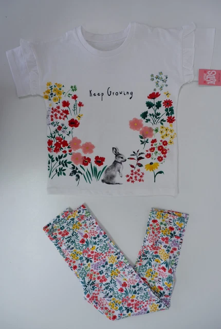 Matalan Girls BRAND NEW Two Piece Set Outfit Age 4-5 Yrs T Shirt Leggings Floral