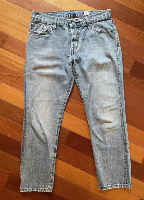 Levi's Jeans Womens 29 X 27 Blue 501 CT White Oak Cone Selvedge Button Fly Denim