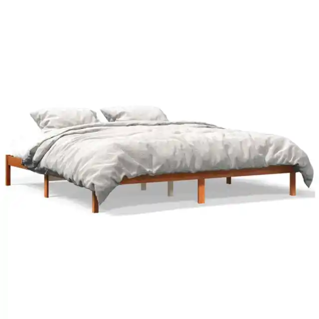 Estructura de cama madera maciza pino marrón cera 180x200 cm vidaXL