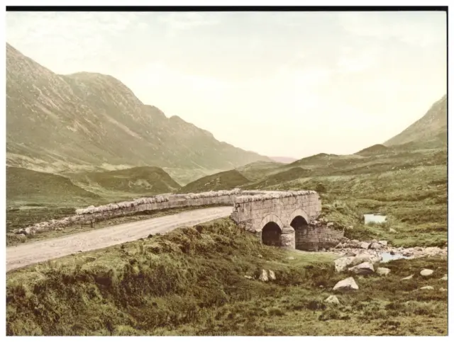 Eire, Co. Donegal, In Barnesmore Gap, At Barnes Old Bridge Vintage photochrome,