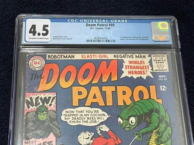 Doom Patrol #99 (Nov 1965) ✨ Graded 4.5 OFF-W TO WHITE by CGC ✔1st App Beast Boy 2