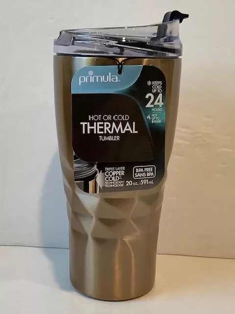 Primula Hot or Cold Thermal Travel Stainless Steel Tumbler 20 oz- Gift Box  - Champagne