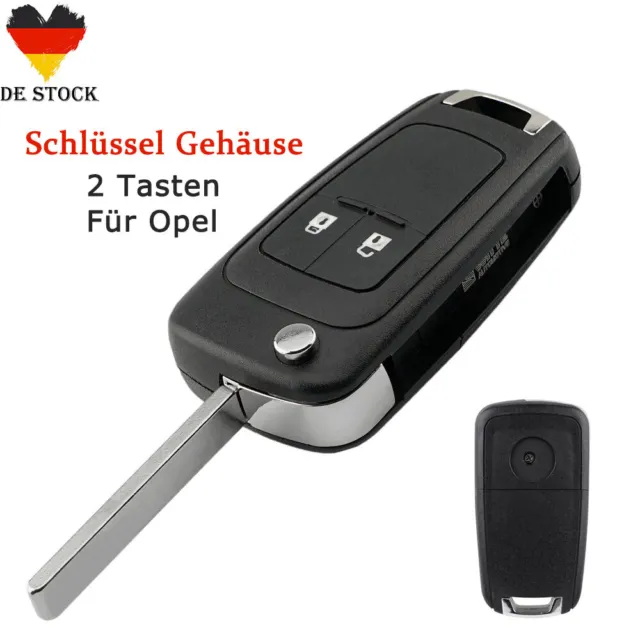 Klapp Schlüssel Gehäuse für 2-Tasten Opel Astra J,Corsa E  Fernbedienung-OLJ2GEB