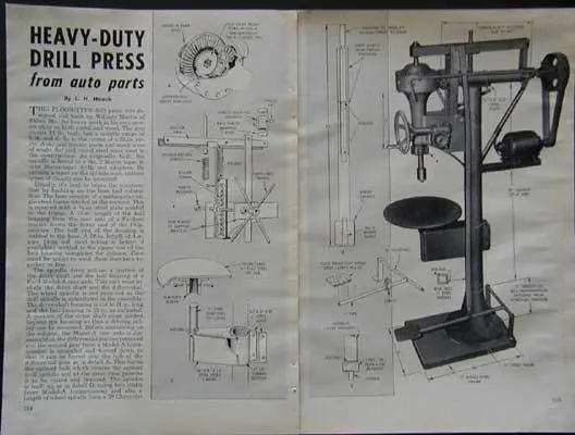 Build a Heavy Duty Drill Press from Model A axle HowTo PLANS