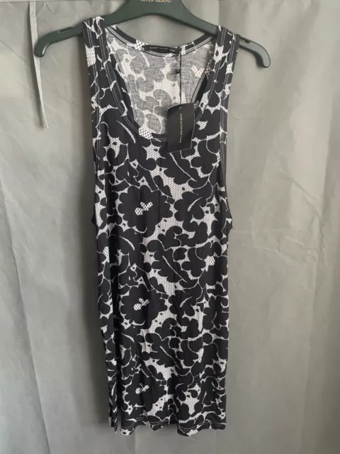 NEW 100% AUTH CHRISTOPHER KANE RUNWAY FLORAL BLACK VEST DRESS S 8 net a porter