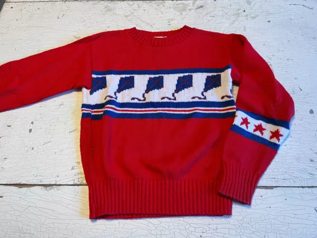 Vintage Boy's KITESTRINGS Size 7 Kite Pattern Sweater