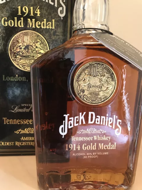 Jack Daniels 1914 Gold Medal Tennessee Whiskey 750ml 45% Box & unregisteredTag!! 2