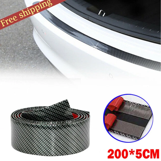 200CM Carbon Fiber Car Scuff Plate Door Sill Cover Panel Step Protector Sticker