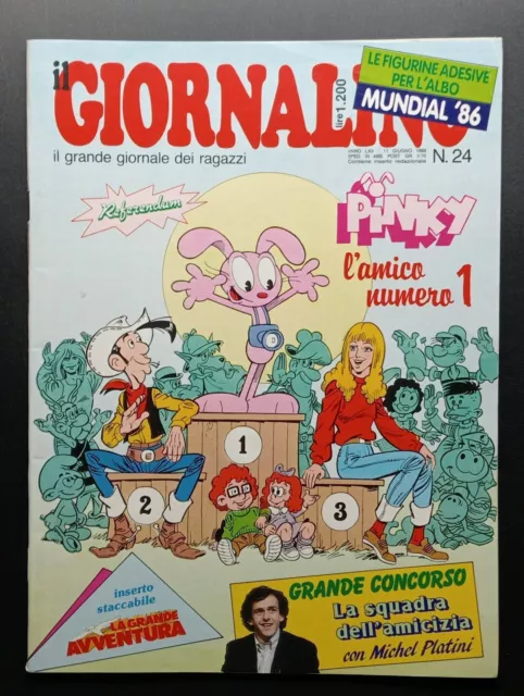rivista a fumetti IL GIORNALINO n.24 1986 Pinky con figurine Mundial '86