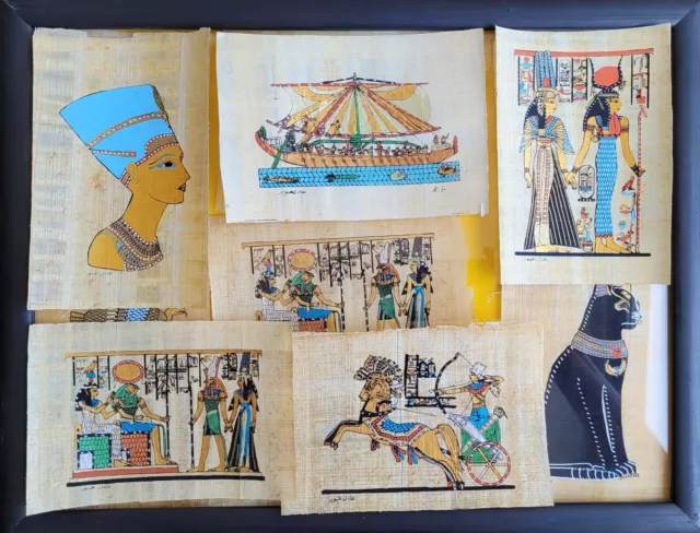 LOT OF 100  Egyptian Papyrus Handmade Paint FROM EGYPT