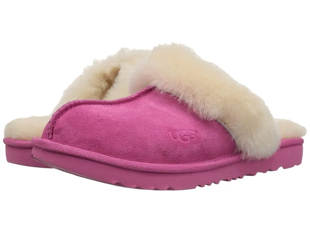 Nwob Big Kids Girls 5 Pink Azalea Ugg Cozy Ii Suede Slip-On Slippers 1019065K