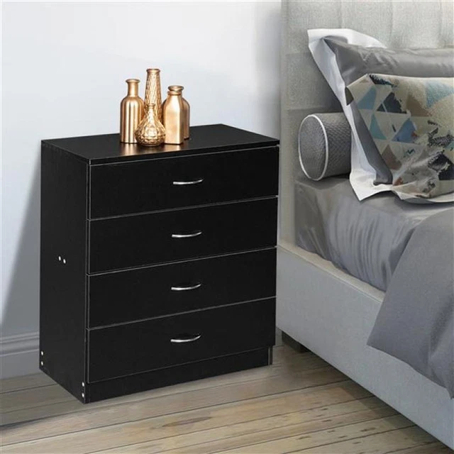 Simple 4 Drawer Dresser Storage MDF Wood Bedroom Cabinet Nightstand Furniture