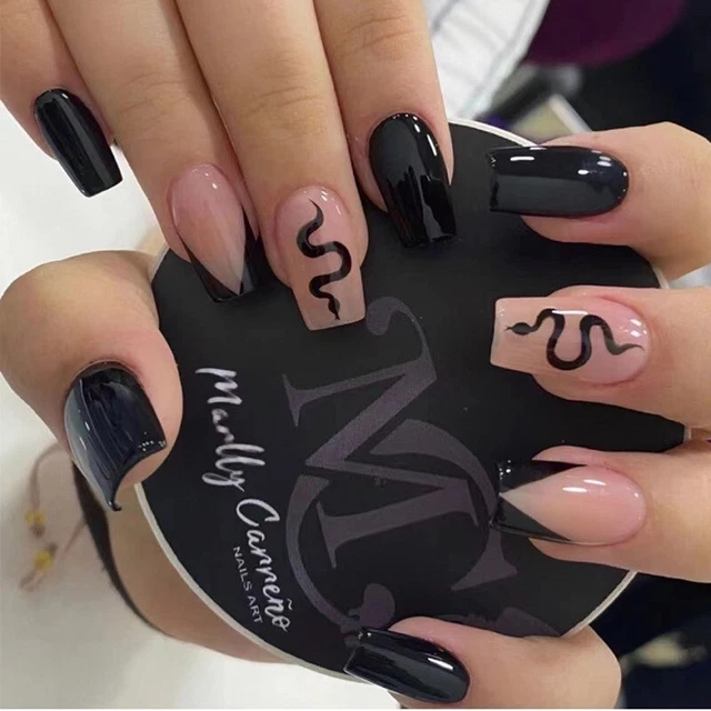 KISS Salon Acrylic Natural Collection – Künstliche Nägel, Lang, Quadratisch, Inkl. Kleber & Zubehör, 2er Pack