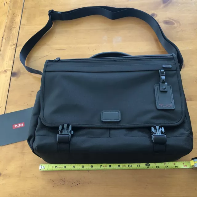 TUMI Alpha Ballistic Nylon Expandable Messenger Laptop Bag Briefcase Black