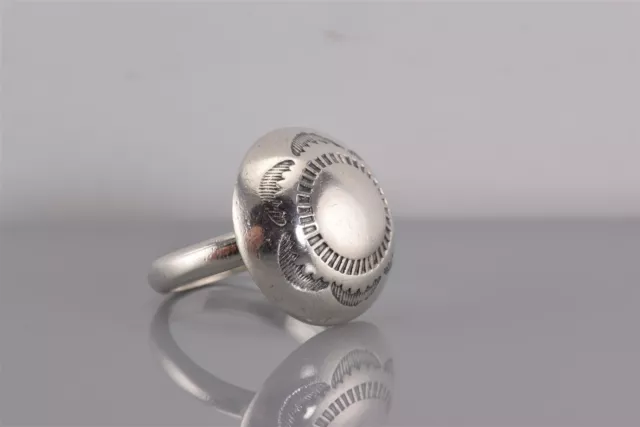 Navajo Austin Ike Wilson 1930`s Sterling Silver Hand Dome Band Ring 925 Sz: 6