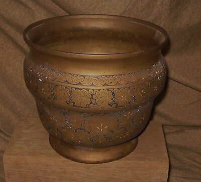 Old or Antique Middle Eastern Islamic Brass Engraved Bowl