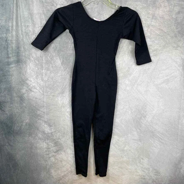 Body Motion girls unisex full body leotard size small long sleeves black dance