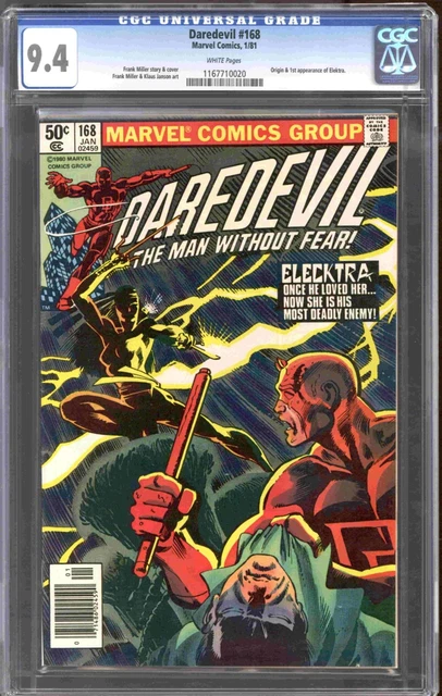 Daredevil #168 Newsstand Variant CGC 9.4 (W) Origin 1st Appearance of Elektra