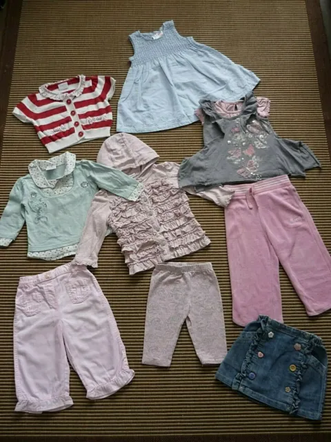 Baby Girls Bundle of Clothes Jacket Dress Jumper Tops Trousers Skirt  6-9-12 m