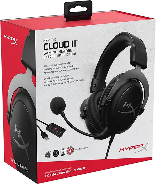 HyperX Cloud II Gaming Headset 7.1 Surround Works w/ PC, PS5, PS4 Xbox Series X