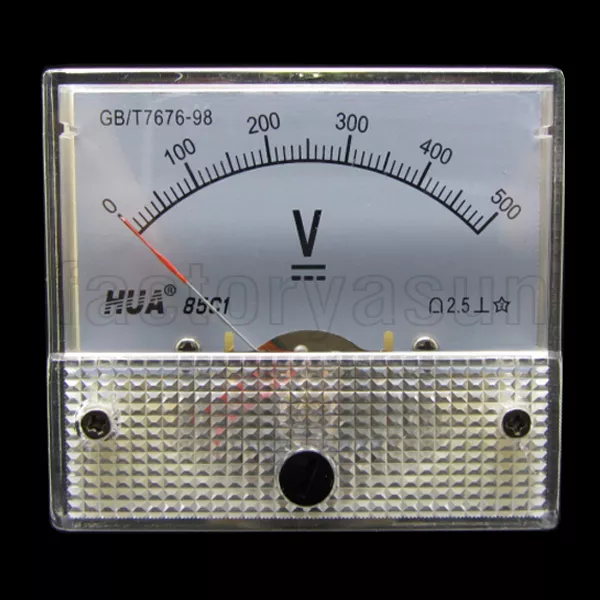 DC 500V Analog Panel Volt Voltage Meter Voltmeter Gauge 85C1 0-500V DC White