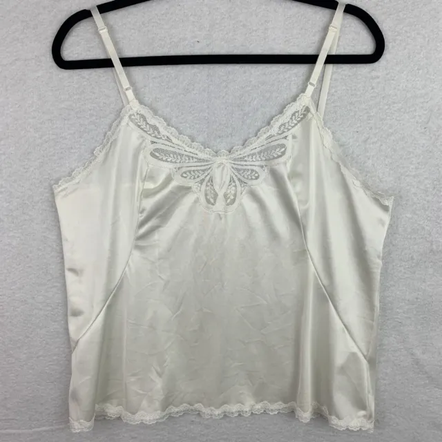 Vintage Vanity Fair Womens Size 40 Camisole Top Lingerie Nylon Lace Ivory USA