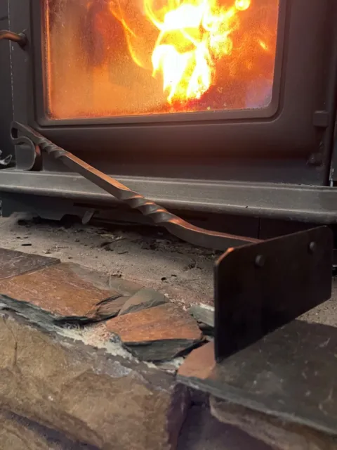 Hand Forged Fireplace Ash Rake, Blacksmith Made