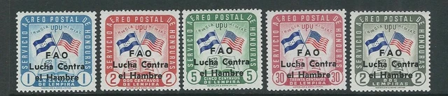 Honduras 1964 Fao Lucha Contra El Hambre Überdruck (Sc C320-324) VF Mlh Frisch