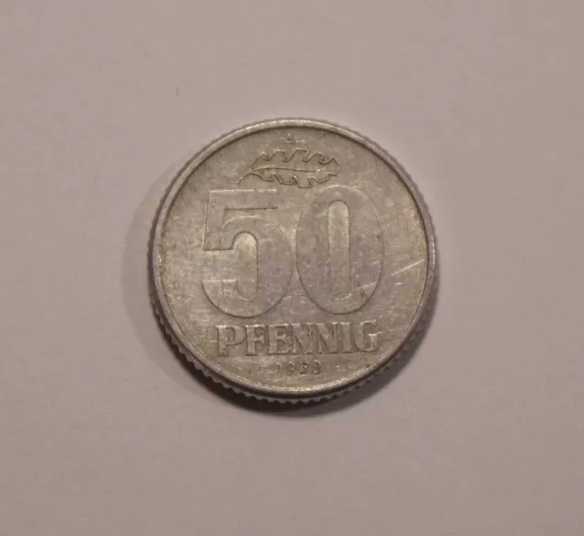 50 Pfennig Pfenning DDR 1958 Nostalgie Deutsche Demokratische Republik