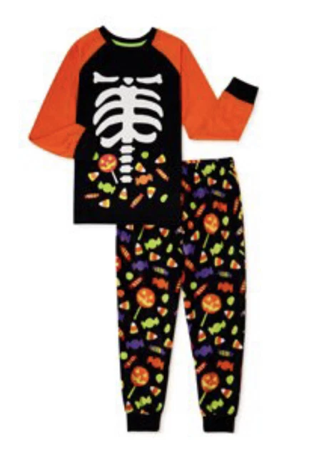 Halloween Women's Pajama Set - Size Small (4-6)  Glow in the Dark Shirt Pants